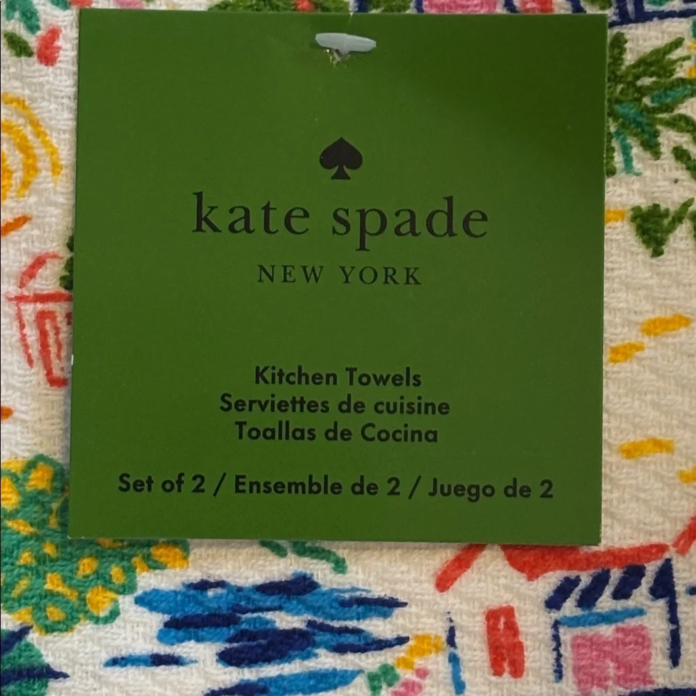 NWT Kate Spade European Villa kitchen towels set of two